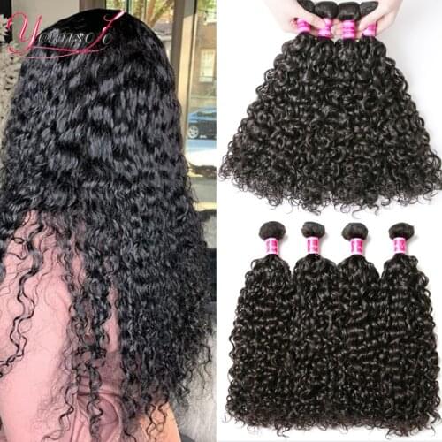 Younsolo Human Hair Water Curly Wave 4 Bundles Brazilian Remy 100% Human Hair Hair Extension 4PCS/Lot Deals Free Ship For Woman