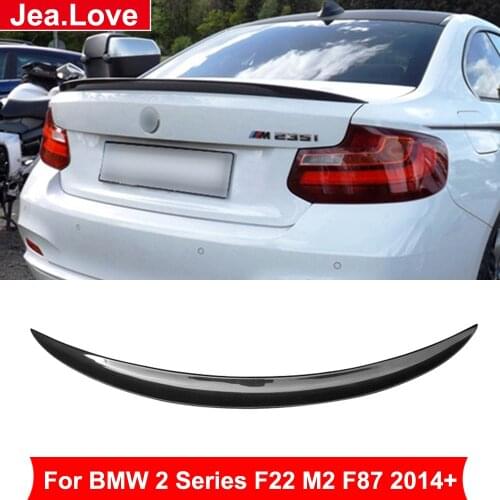 P Style Real Carbon Fiber Rear Spoiler Back Trunk Wing For BMW 2 Series F22 M2 F87 2014 Up Modification Parts
