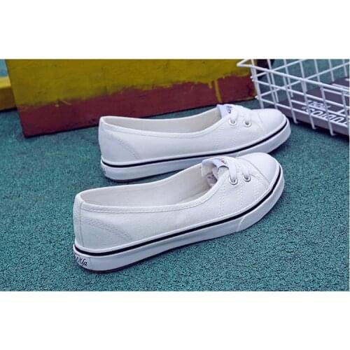 Womens shoes spring and summer shallow mouth canvas shoes casual shoes flat bottom breathable and comfortable shoehk