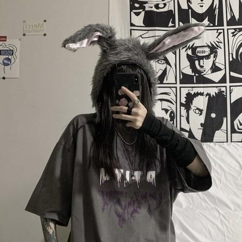 Summer New vintage Women letter vegan Gothic Punk hip hop dropshipping Print T-Shirts Harajuku Short Sleeve Tops Casual T-shirt