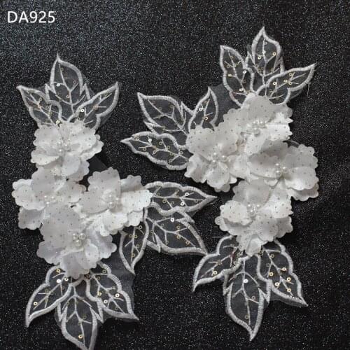 Zsbszc NEW 27CMX17CM Embroidery sequins crafts flowers golden dots satin Han clothing children clothing DIY accessories DA925