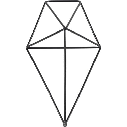 1 Pcs Rustic Wall Mount Hanging Irregular Pentagon Geometric Iron Tillandsia Air Plants Holder Rack Black Wall Accent Decor (Bla