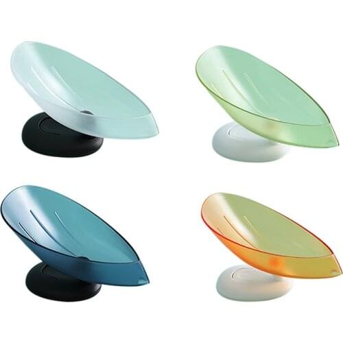 1PC Plastic Soap Box Creative Suction Cup Base Perforated Free Drain Rack Bathroom Shower Soap Holder Household Storage Tray New