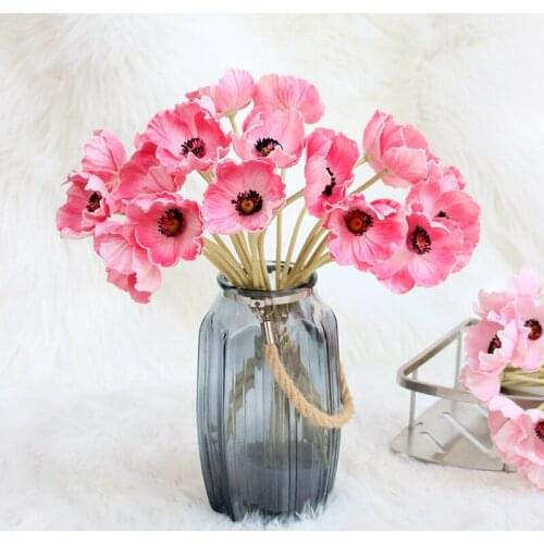 10Pcs High-grade PU Simulation Poppy Artificial Fake Flower Wedding Decoration Bride Handholding Bouquet Farmhouse Decor Poppies