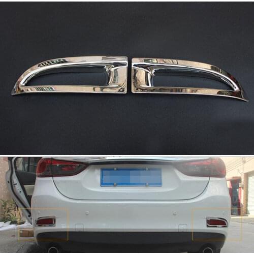 2x Chrome ABS Car Rear Tail Fog Light Lamp Frame Cover Trim for Mazda 6 M6 Atenza 2014-2015