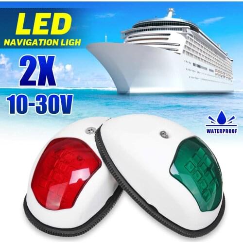 2Pcs/Set 10V-30V Universal ABS LED Navigation Light Signal Warning Lamp Signal Lamp For Marine Boat Yacht Truck Trailer Van