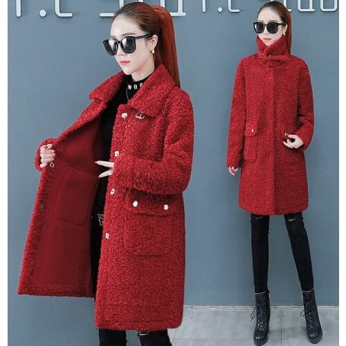 2020 New Autumn Winter Women Chic Faux Lamb Wool Fur Coat Female Fashion Warm Shaggy Fleece Fake Fur Jacket Overcoat Outwear Z20