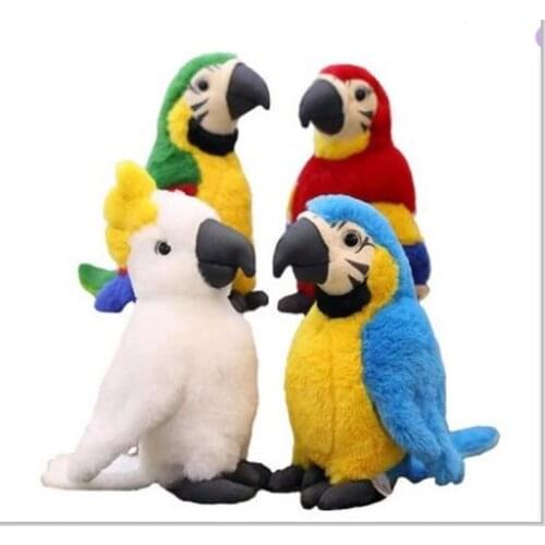 30cm Parrot Bird Cute Simulation Plush Stuffed Animals Doll Sofa Car Garden Decor For Children Baby Birthday Gift