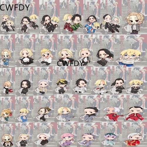 36pcs/lot Anime Tokyo Revengers Keychain Manjiro Ken Takemichi Hinata Atsushi Chibi Kawaii Arcylic Key Chain For Friends Gifts