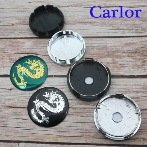 4pcs 56mm 60mm newest Dragon logo car emblem Wheel Center Hub Cap auto Rim refit dust-proof badge covers sticker styling