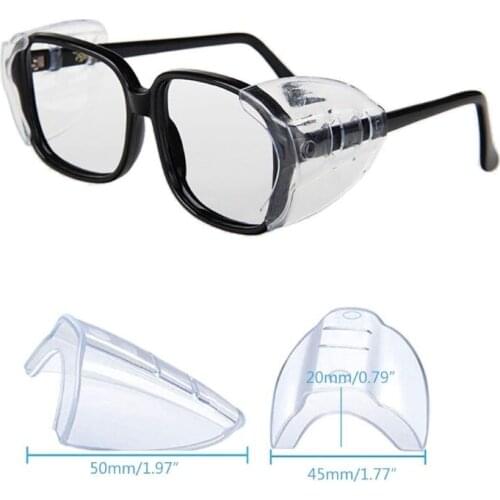 6 Pairs Safety Eye Glasses Side Shields Clear Flexible Slip On Eyeglasses Shield F3MD