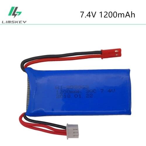 7.4V 1200mAh 30C Lipo Battery For YiZhan Tarantula X6 MJX X101 X102h X1Brushless H16 for WLtoys V666 V262 V353 V333 V323