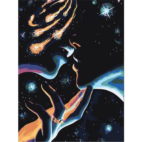 Diy round diamond embroidery sale abstract couple kiss pattern square diamond painting new cross stitch mosaic lover gift,YG1816