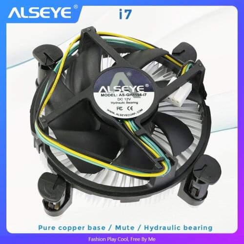 ALSEYE CPU Cooler Fan 90mm PWM 4pin CPU Fan with Heatsink and Copper Base Cooler for LGA 1155/1156/1150/1151 / i3/i5/i7