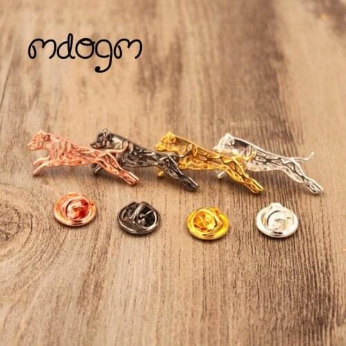 Mdogm Staffordshire Terrier Dog Animal Brooches And Pins Suit Cute Metal Small Father Gift For Male Men Jewelry B048