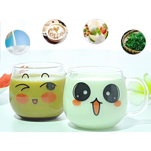 Emotion Cups Creative Glass Cute Coffee Mugs Borosilicate Cold Resistance Heat-Resistant Set Household Lightweight