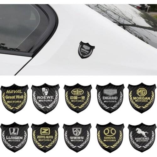 Carbon Fiber Emblem for Haval H5 G7 MG 3 5 Geely Emgrand Roewe 550 Faw besturn Luxgen Baojun Zotye Window Rear Sticker Exterior