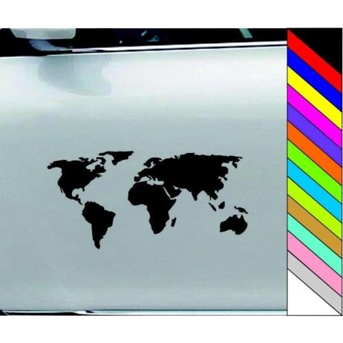 ARTISTIC IMPPRESION OF WORLD MAP BIKE PANNIE STICKER 37x18cm