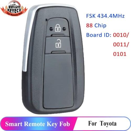 KEYECU Board ID 0010 0011 61A651-0101 BA7EQ 433MHz / 434MHz FSK 88 Chip Smart Remote Key Fob for Toyota Auris Yaris Hybrid RAV4
