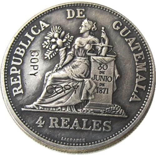 GUATEMALA 1894 4 Reales Silver Plated Copy Coin