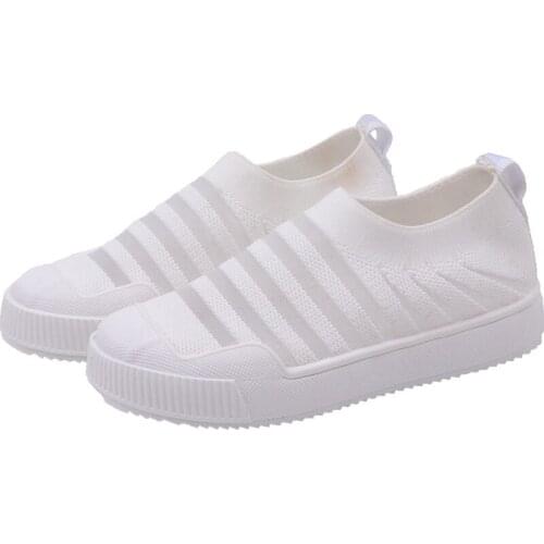 Skoex Children Fashion Sneakers Mesh Breathable Boys Girls Casual Sport Running Shoes Slip-on Flat Lightweight Kids Skate Shoes