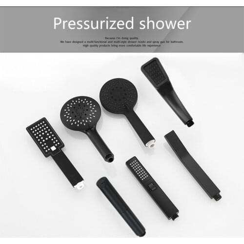 Matte Black Hand Held Shower Head Wall Mounted Shower Set With Hose and Shower Holder Hand Spray Gun Bathroom Accessories