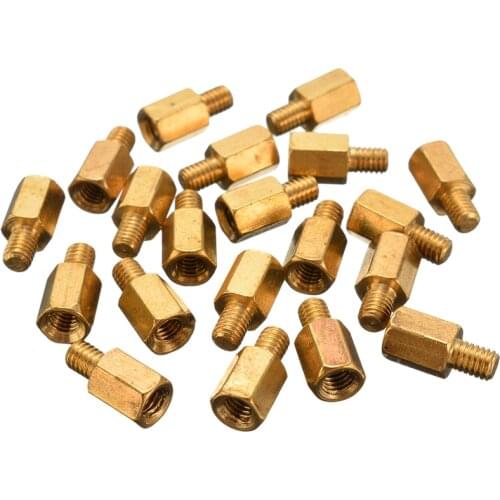 20PCS High Quality M3 6+4mm O4L0 Brass Standoff Hexagonal Spacer For PC Case PCB Board Motherboard Fastener Screw