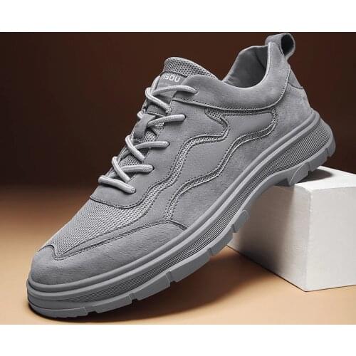 High Quality Suede Leather Shoes Men Sneakers Luxury Design Mens Casual Shoes Man Handmade Mesh Men Business Walking shoes