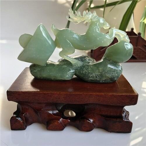 Natural xiuyu A jade Handcarved deer jade green jade pendant jade necklace men pendants jewelry jade necklaces