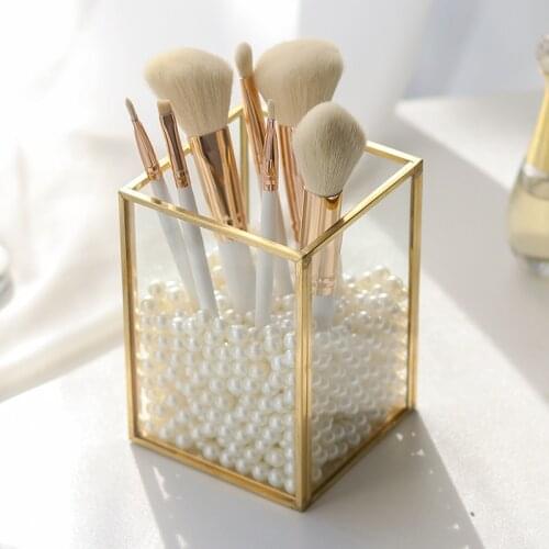 Nordic Style Makeup Brush Bucket Cosmetic Lipstick Comb Eye Shadow Storage Pen Holder Desktop Organizer Pattern