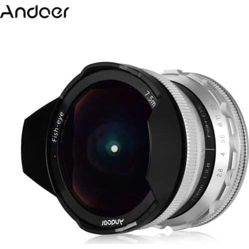 Andoer 7.5mm F2.8 Manual Focus Camera Lense Fisheye Lens Large Aperture for Sony A6600 A6100 A6400 A6500 A6300 A6000 5100 A77II