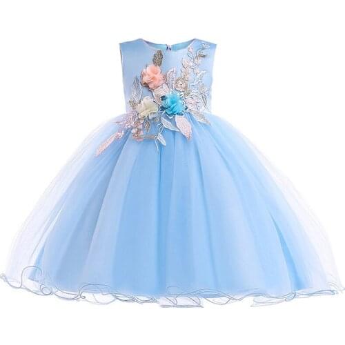 Flower girl dresses for wedding clothes first communion princess dress baby costume vestido Children party tutu clothing L5029