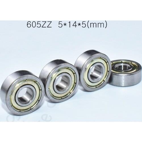 Carbon steel 605 605ZZ 5*14*5(mm) 10pieces bearing bearings metal Sealed Bearing Economical practical