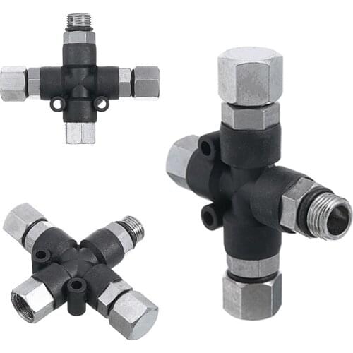 Durable 3 Way Air Hose Splitter Fitting Connector Airbrush Fittings 1/8" BSP Female Male Mayitr Nail Painting Spray Tool