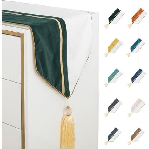 Nordic Luxury Table Runner with Tassels for Dining Table Party Black White Morden Europe Soft Tablecloth Dust Cover Home Decor