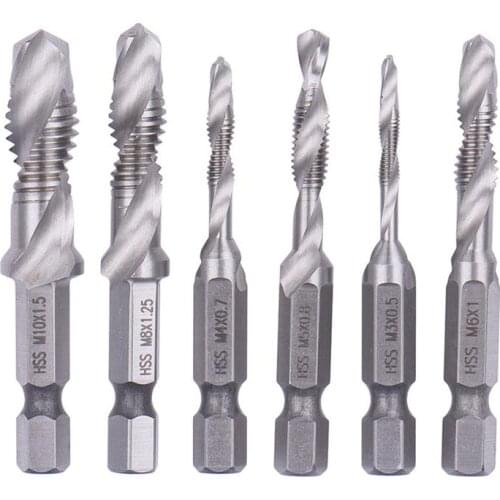 Hand Tap Drill Hex Shank HSS Screw Spiral Point Thread Metric Plug Drill Bits M3 M4 M5 M6 M8 M10 Hand Tools