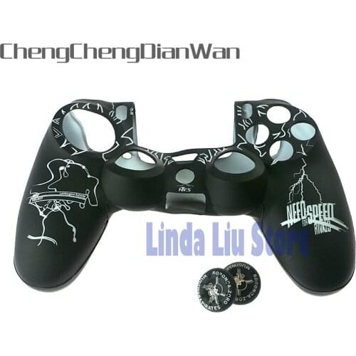 ChengChengDianWan for Need for speed Silicone Case Skin Grip Cover with joystick grips with package for ps4 wireless controller