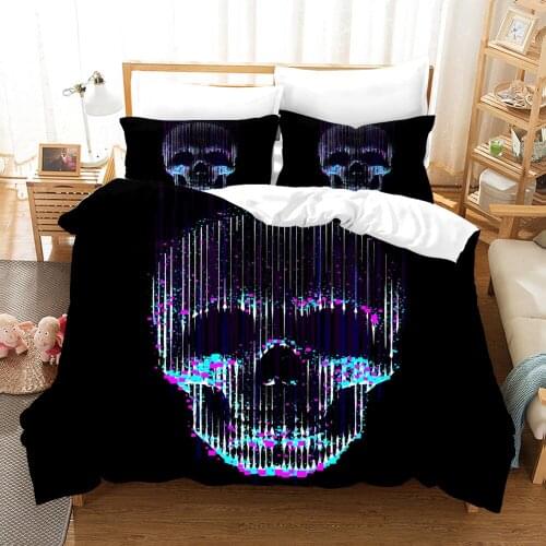 Blue Skeleton Bedding Set Cool Gift Fashion 3D Print Comforter Luxury Queen King Single Size Duvet Cover Set Home Textile Decor