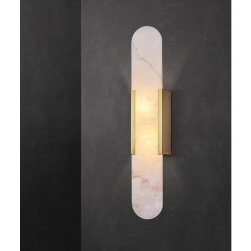 Modern copper wall lamp natural marble living room TV background wall bedroom bedside modern minimalist atmospheric wall lamp
