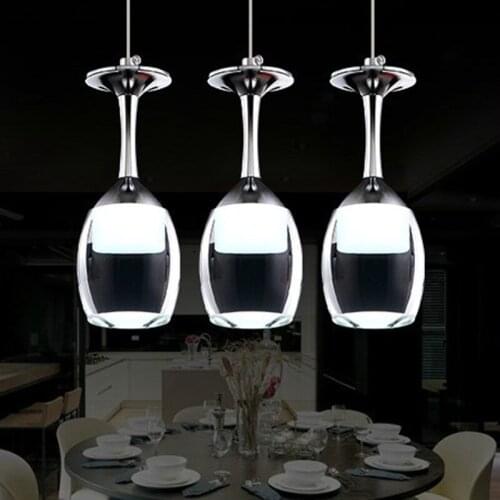 European style restaurant modern fashion bar coffee shop LED creative personality wine glass simple Pendant Lights WF1016