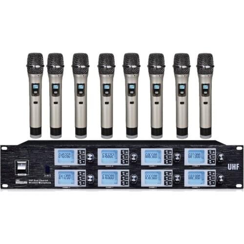 UHF 8 microphone wireless microphone Karaoke microfoon draadloos System microfoon professionele