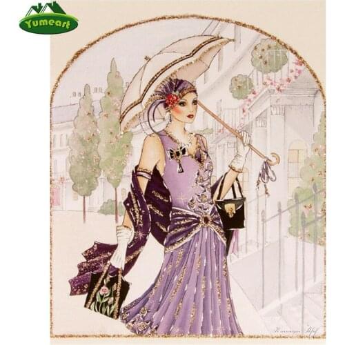 Yumeart Diamond Painting Full Drill Beauty Women Decor Home Embroidery Cross Stitch Lady Mosaic Full Display Girl Diamond Art