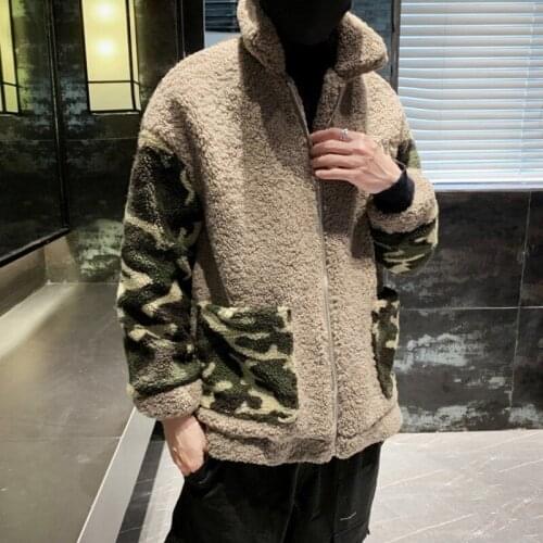Winter Mens Faux Fur Coat Casual Loose Fit Camouflage Patchwork Hairy Jacket Thick Warm Overcoat Plus Size Man Jacket Streetwear