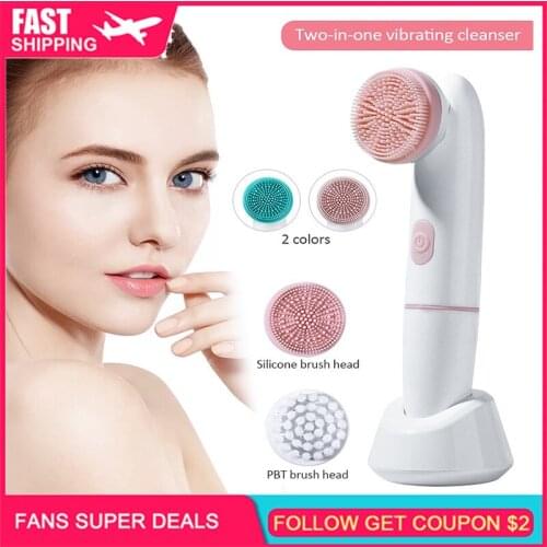 Sonic Facial Cleansing Brush Vibrating Face Scrubber Waterproof Rechargeable Deep Cleaning for All Skins Facial Cleansing Brush