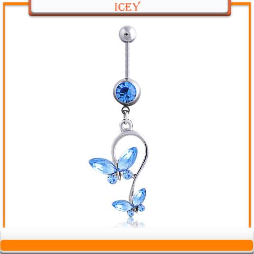 Double Horse eye butterfly belly button ring human body puncture accessories