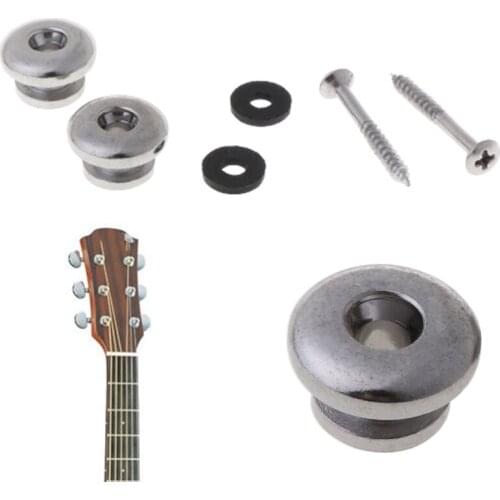 2 Strap Button Locks Washer Screws Replacement Part For Mandolin Guitar