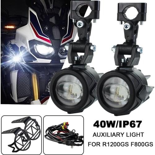 2Pcs/set Universal Motorcycle LED Auxiliary Light Car Fog Light Assemblie Driving Lamp For BM W R1200GS/ADV/F800GS