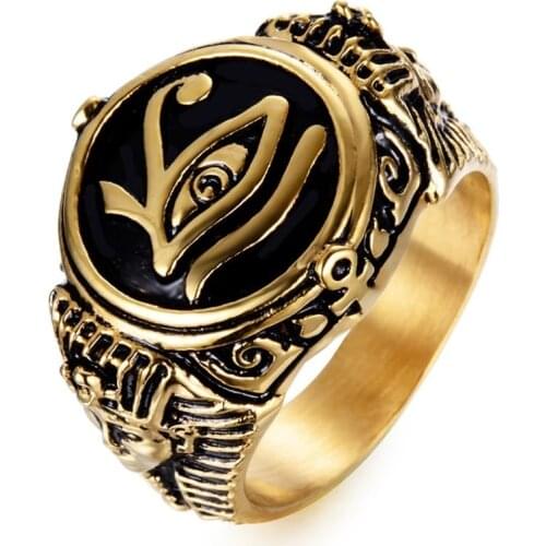 2021 Egypt Vintage Rings Alloy Eye Pattern Design Punk Ring For Men Finger Rings Jewelry Party Gift Accessories