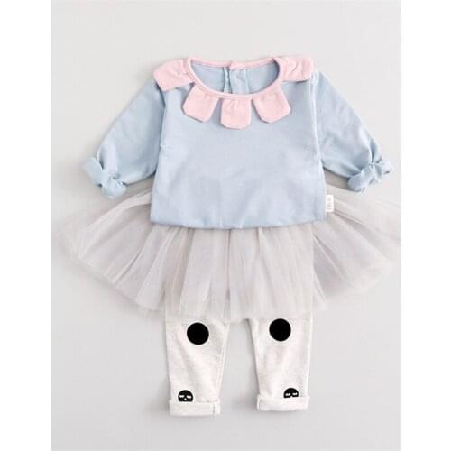 2020 Spring Cute New kids clothes girl baby long cotton casual suits baby clothing retail children suits Free shipping Baby