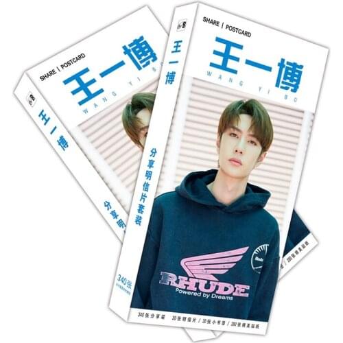 340 Pcs/Set Chen Qing Ling Paper Postcard Wang Yibo Figure Greeting Card Message Card Fans Gift Card